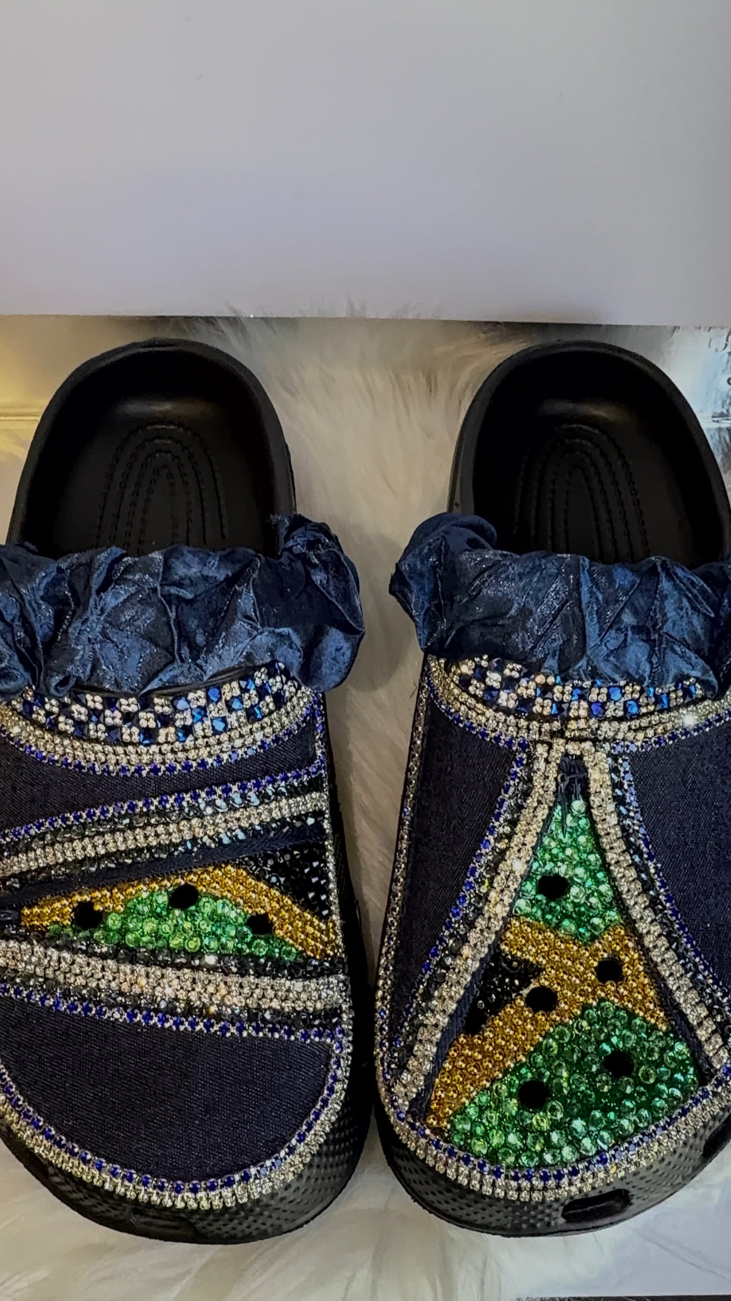 Personalised Crystal Denim Clogs UK – Women’s Size 7